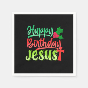 Happy Birthday Jesus Xmas Merry Christmas Gift Servet