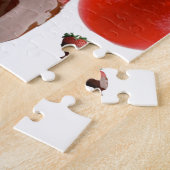 Happy Birthday Jigzaag Puzzle aardbei Legpuzzel (Zijkant)