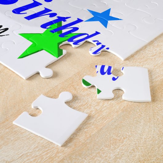 Happy Birthday Jigzaag Puzzle Bumblebee Legpuzzel (Zijkant)