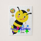 Happy Birthday Jigzaag Puzzle Bumblebee Legpuzzel (Verticaal)