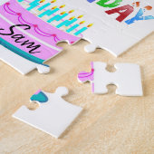 Happy Birthday Jigzaag Puzzle Giraffe Legpuzzel (Zijkant)