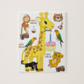 Happy Birthday Jigzaag Puzzle Giraffe Legpuzzel (Verticaal)