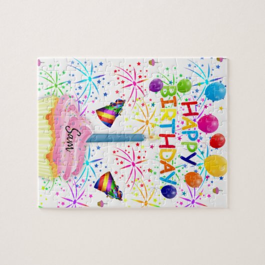 Happy Birthday Jigzaag Puzzle Legpuzzel (Horizontaal)