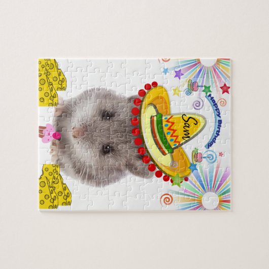 Happy Birthday Jigzaag Puzzle Mice Legpuzzel (Horizontaal)