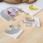 Happy Birthday Jigzaag Puzzle Monkey Legpuzzel (Zijkant)