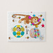 Happy Birthday Jigzaag Puzzle Monkey Twee jaar oud Legpuzzel (Horizontaal)