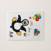 Happy Birthday Jigzaag Puzzle Penguin Legpuzzel (Horizontaal)