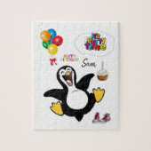 Happy Birthday Jigzaag Puzzle Penguin Legpuzzel (Verticaal)