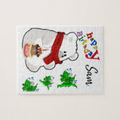 Happy Birthday Jigzaag Puzzle Polar Beer Legpuzzel (Horizontaal)