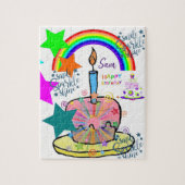 Happy Birthday Jigzaag Puzzle Rainbow Legpuzzel (Verticaal)