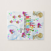 Happy Birthday Jigzaag Puzzle Twin Angels Legpuzzel (Horizontaal)