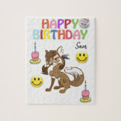 Happy Birthday Jigzaag Puzzle Wolf Legpuzzel (Verticaal)
