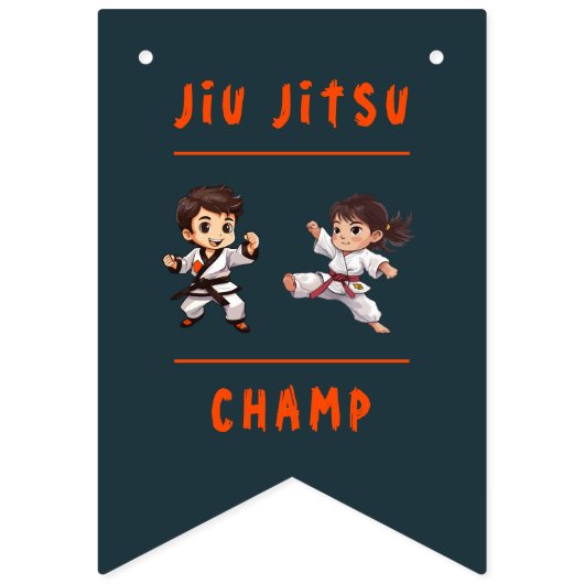 Happy Birthday Jiu Jitsu Champ bunting banner (Eerste vlag)
