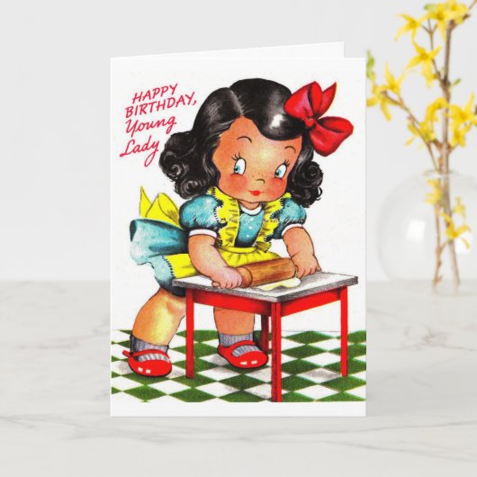 - Happy Birthday, jongedame, Kaart (Gele Bloem)