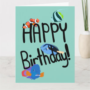 Happy Birthday Jouw tekst Fish Marine Animals Ocea Kaart