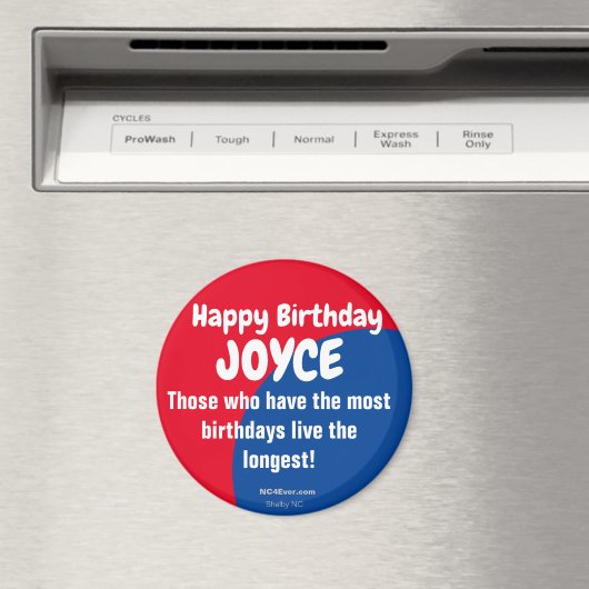 Happy Birthday JOYCE Refkoelkast Magnet (Insitu (Vaatwasser))