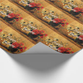 Happy Birthday, Jug met rode en witte anjers Cadeaupapier (Hoek)