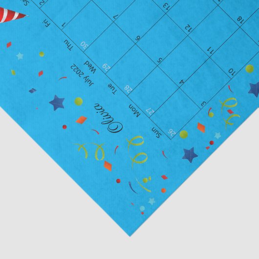 Happy Birthday Juli 2022 Weefselpapier Tissuepapier (Detail)