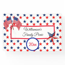 Happy Birthday Juli 4th Stars en Stripes Banner