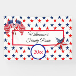 Happy Birthday Juli 4th Stars en Stripes Banner