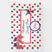Happy Birthday Juli 4th Stars en Stripes Banner (Verticaal)