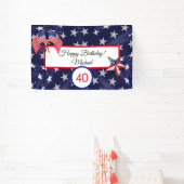 Happy Birthday Juli 4th Stars en Stripes Banner (Insitu)