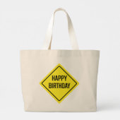 Happy Birthday Jumbo Canvas tas (Achterkant)
