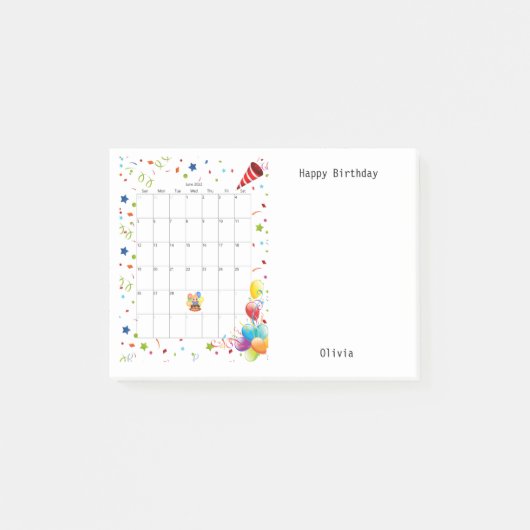 Happy Birthday June 2022 Post-it Notes (Voorkant)