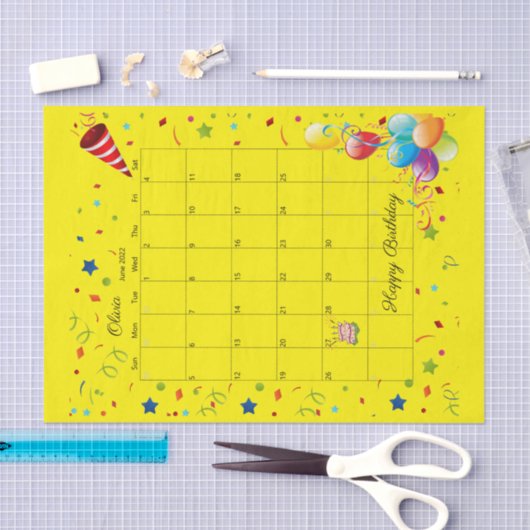 Happy Birthday June 2022 Tissue Paper Tissuepapier (Craft)