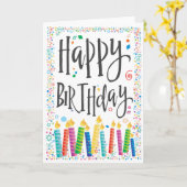 Happy Birthday-kaarsen 2 - Personaliseren Kaart (Gele Bloem)