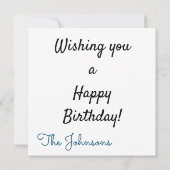 Happy Birthday-kaarsen en Confetti Notitiekaartje (Achterkant)