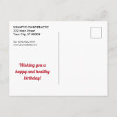 Happy Birthday-kaarsen en wervelkolom-chiropractis Briefkaart (Achterkant)