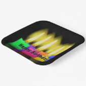 Happy Birthday-kaarsen op zwart Papieren Bordje (Gebogen)