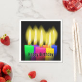 Happy Birthday-kaarsen op zwart Servet (Insitu)