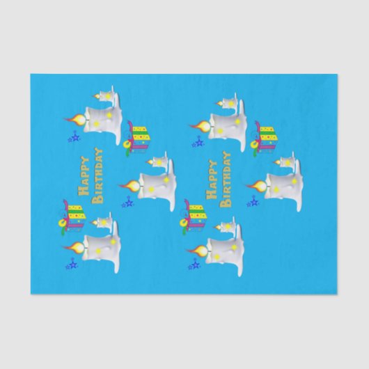 Happy Birthday-kaarsen voor weefselkaarsen Tissuepapier (Voorkant)