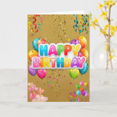 Happy Birthday Kaart (Gele Bloem)