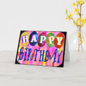 Happy Birthday Kaart (Gele Bloem)