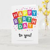 Happy Birthday Kaart (Gele Bloem)