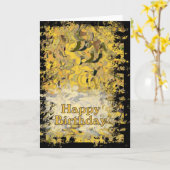 Happy Birthday Kaart (Gele Bloem)