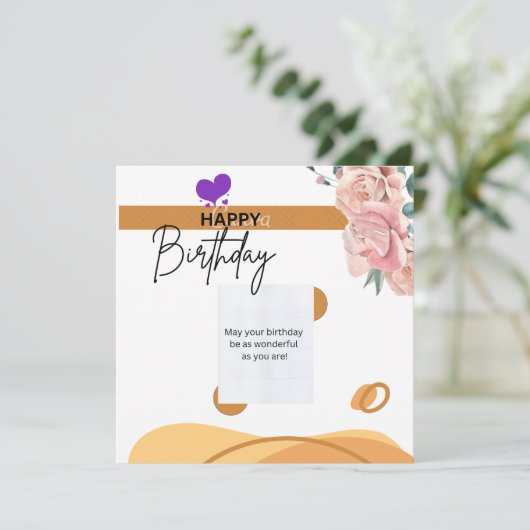 "Happy Birthday" Kaart (Staand voorkant)