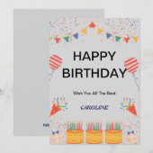 HAPPY BIRTHDAY KAART (Voorkant / Achterkant)