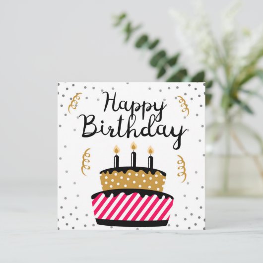 Happy Birthday Kaart (Staand voorkant)