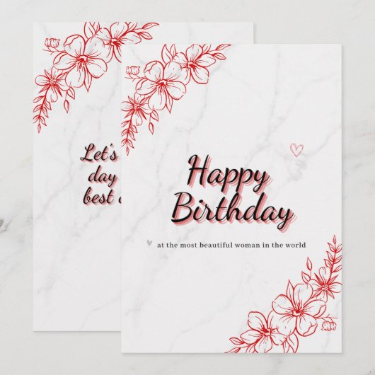 Happy Birthday Kaart (Voorkant / Achterkant)