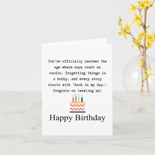 Happy birthday kaart (Gele Bloem)