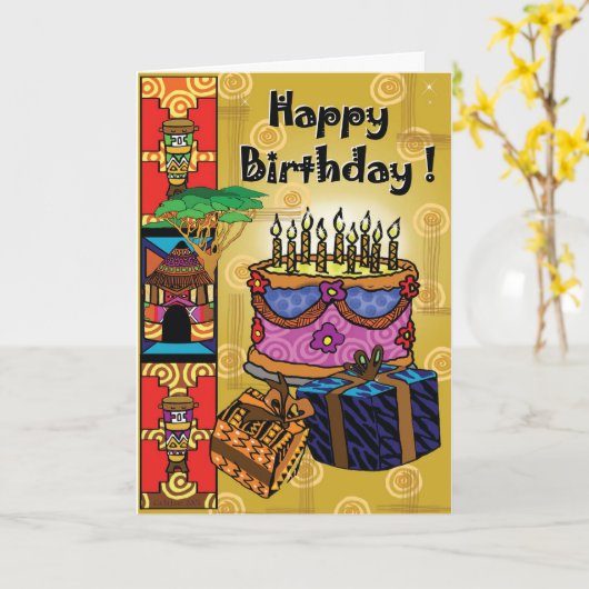 Happy Birthday Kaart (Gele Bloem)