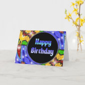 Happy Birthday Kaart (Gele Bloem)