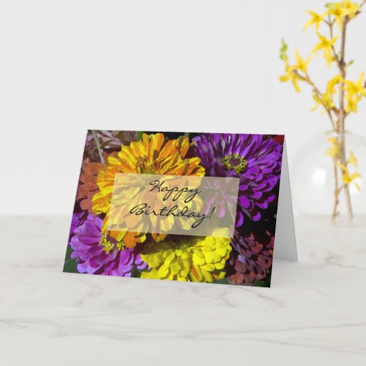 Happy Birthday Kaart (Gele Bloem)
