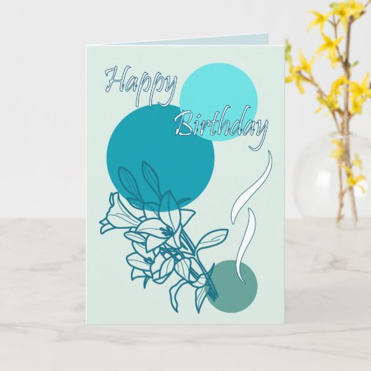 Happy Birthday Kaart (Gele Bloem)