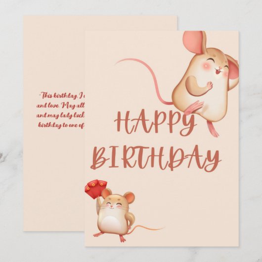 HAPPY BIRTHDAY KAART (Voorkant / Achterkant)