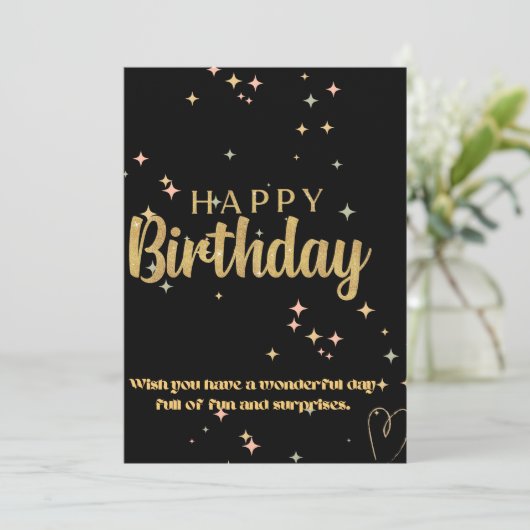 HAPPY BIRTHDAY KAART (Staand voorkant)